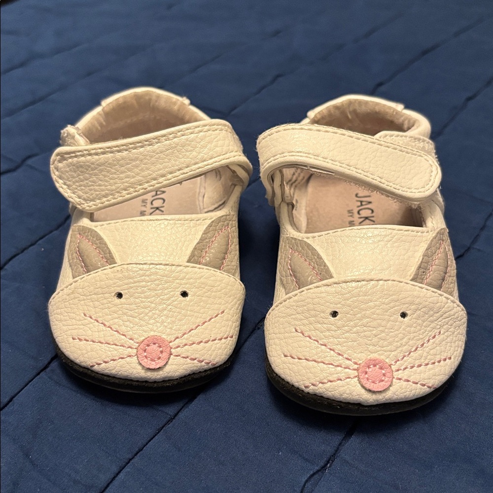 Jack & Lily White Leather Bunny Shoes